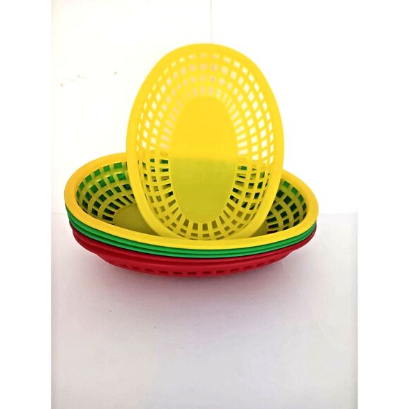 Retro Style Shamrock Industries MPLS, MN Fast Food or Picnic Baskets Set of 6 - Picture 1 of 6